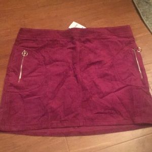Corduroy mini skirt- mauve/dark pink